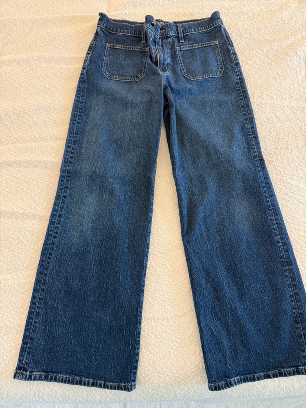 Jcrew Wide Leg Dark Blue Denim Jeans